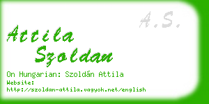 attila szoldan business card